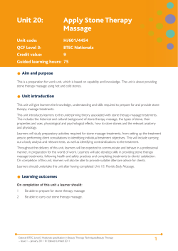 Unit 20: Apply Stone Therapy Massage