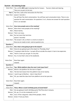Tourism --A2 Listening Script