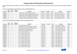 Changes to Argus Coal Daily effective 28 November 2011