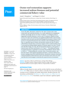 Oyster reef restoration supports increased nekton biomass