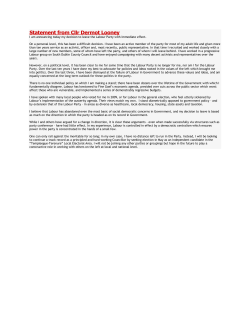 Statement from Cllr Dermot Looney