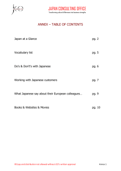 Annex For EU - Japan Consulting Office