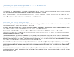 The Gospel and the Vulnerable: God`s Care for the