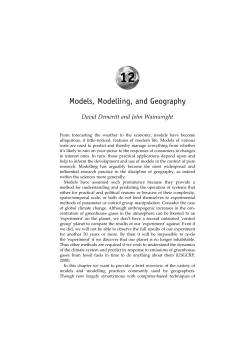 Models, Modelling, and Geography