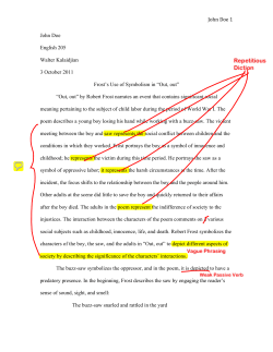 John Doe 1 John Doe English 205 Walter Kalaidjian