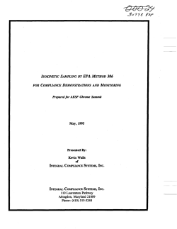 Isokinetic Sampling By EPA Method 306 For Compliance
