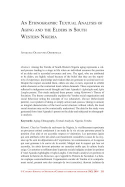 an ethnographic textual analysis of aging and the elders in south