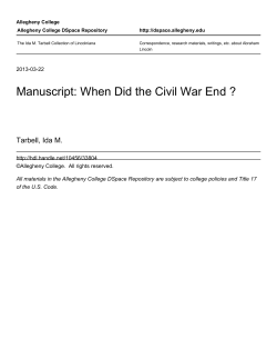 Manuscript: When Did the Civil War End