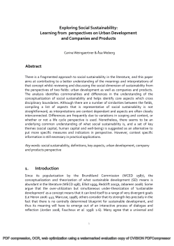 Exploring Social Sustainability: Learning from perspectives