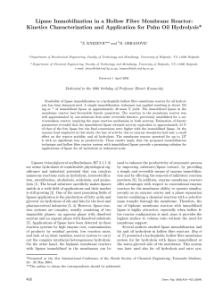 Lipase Immobilization in a Hollow Fibre Membrane Reactor: Kinetics