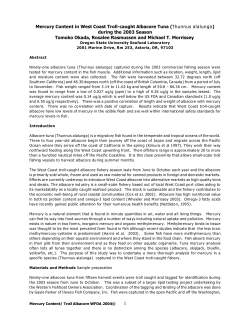 Mercury Content in West Coast Troll