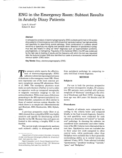 ENG in the Emergency Room: Subtest Results in Acutely Dizzy