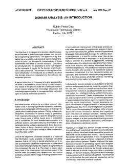 DOMAIN ANALYSIS: AN INTRODUCTION Rub6n Prieto