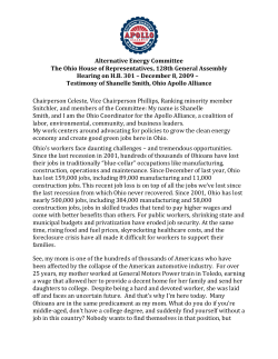 Alternative Energy Committee The Ohio House of Representatives