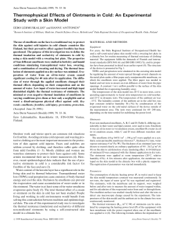Thermophysical E&iexcl;ects of Ointments in Cold: An