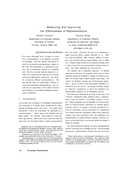 Measuring and Improving the Effectiveness of Representations