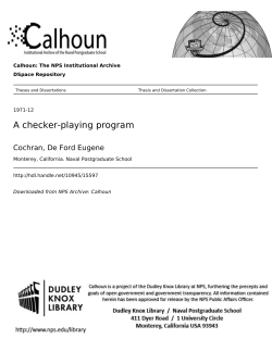 A checker-playing program - Naval Postgraduate School