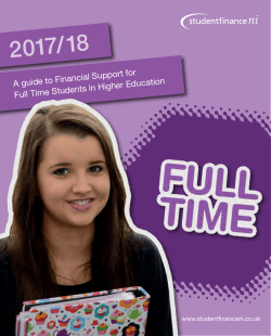 Guide to Financial Support for Higher Education Students