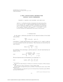 A SINC&ndash;COLLOCATION METHOD FOR INITIAL VALUE