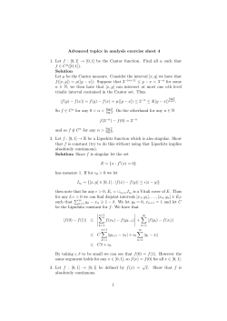 Advanced topics in analysis exercise sheet 4 1. Let f : [0,1] &rarr; [0,1