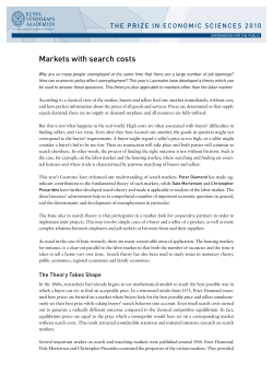 Markets with search costs