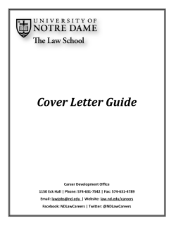 Cover Letter Guide - Notre Dame Law School