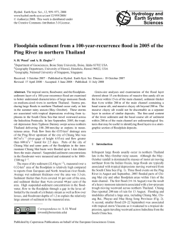 Floodplain sediment from a 100-year-recurrence flood in 2005 of the