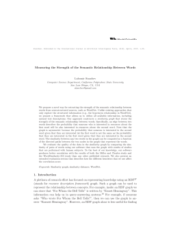 Measuring the Strength of the Semantic Relationship Between Words