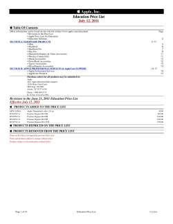 Apple, Inc. Education Price List