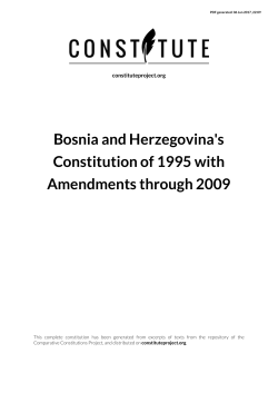 Bosnia and Herzegovina`s Constitution of 1995