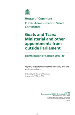Goats and Tsars: Ministerial and other