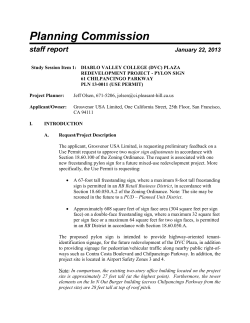 Staff Report - City of Pleasant Hill