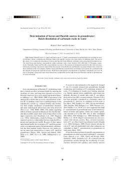 Determination of boron and fluoride sources in groundwater: Batch