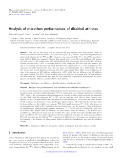 Analysis of marathon performances of disabled athletes