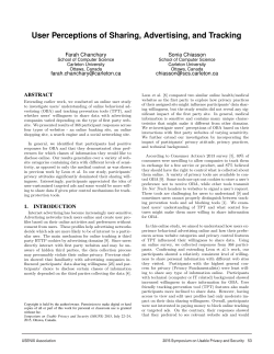 User Perceptions of Sharing, Advertising, and Tracking