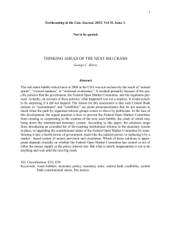 thinking ahead of the next big crash