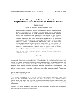 Political Ideology, Social Media, and Labor Unions: Using the
