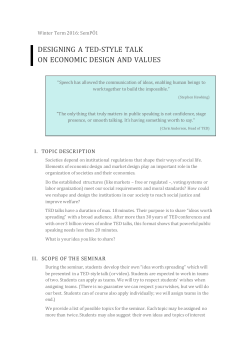 DESIGNING A TED-STYLE TALK ON ECONOMIC DESIGN AND