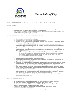 Soccer Rules - Boulder Indoor Soccer