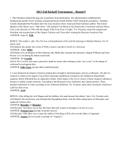 Round 9 - High School Quizbowl Packet Archive