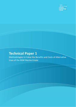 Technical Paper 1 - Methodologies to Value the Benefits and Costs