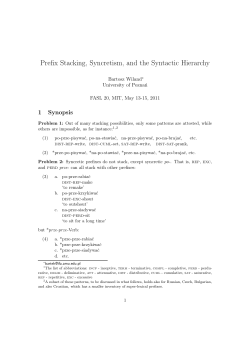Prefix Stacking, Syncretism, and the Syntactic Hierarchy