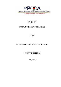 Procurement Manual-Non Intellectual Service Sector