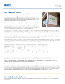 2018 CFPB HMDA Changes New Pre-Defined