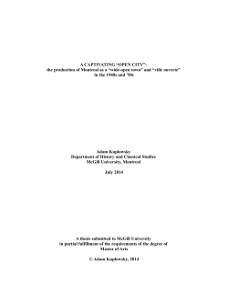 A CAPTIVATING &ldquo;OPEN CITY&rdquo; - Biblioth&egrave;que et Archives Canada