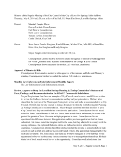 Minutes, May 8, 2014 Regular Council