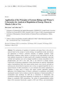 Application of the Principles of Systems Biology and Wiener`s