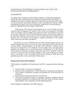GUIDELINES ON THE WORKING OF TIFR WOMEN`S CELL (TWC