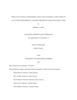 EFFECTS OF COBALT SUPPLEMENTATION AND VITAMIN B12