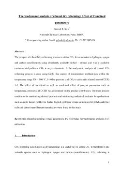 Thermodynamic analysis of ethanol dry reforming